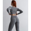 Жіночий безшовний комплект в рубчик Leggings Rib + Crop Top 17